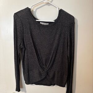 Hippie Rose Charcoal Knit Top
